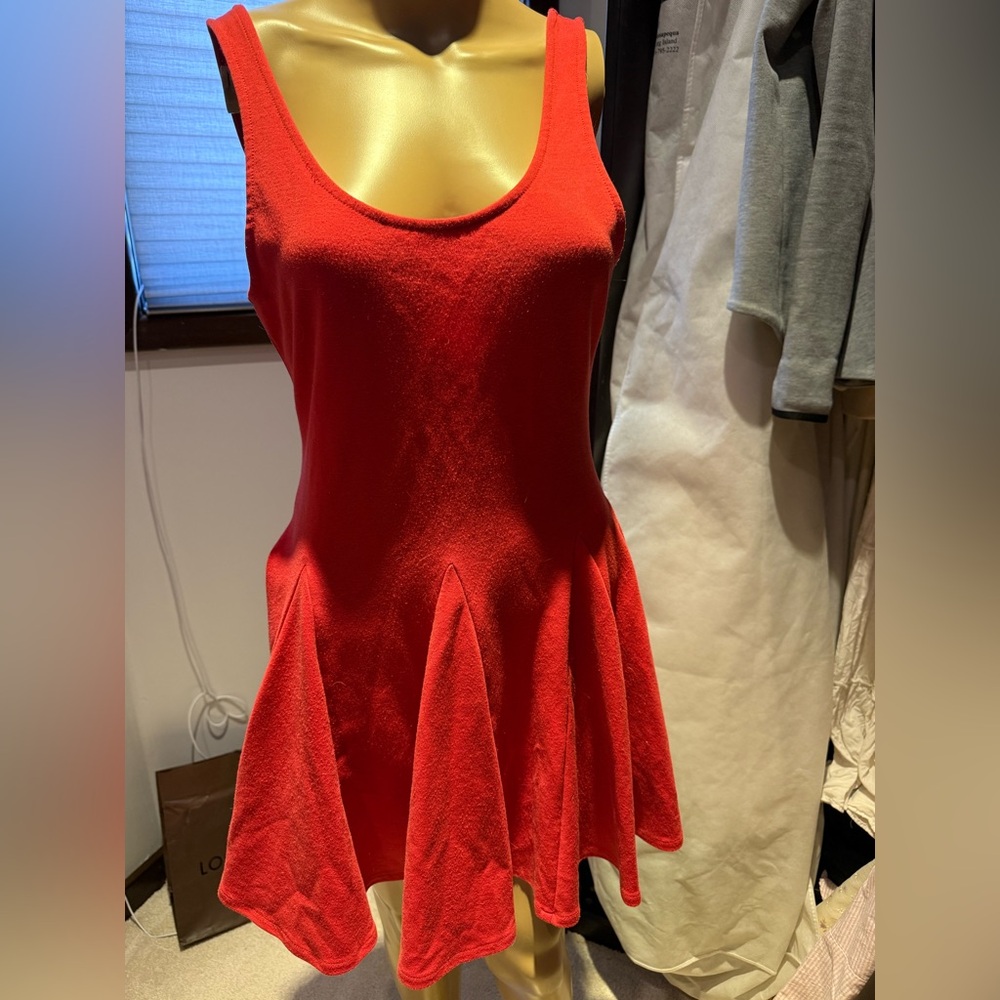 Red Sleeveless Flared Dress